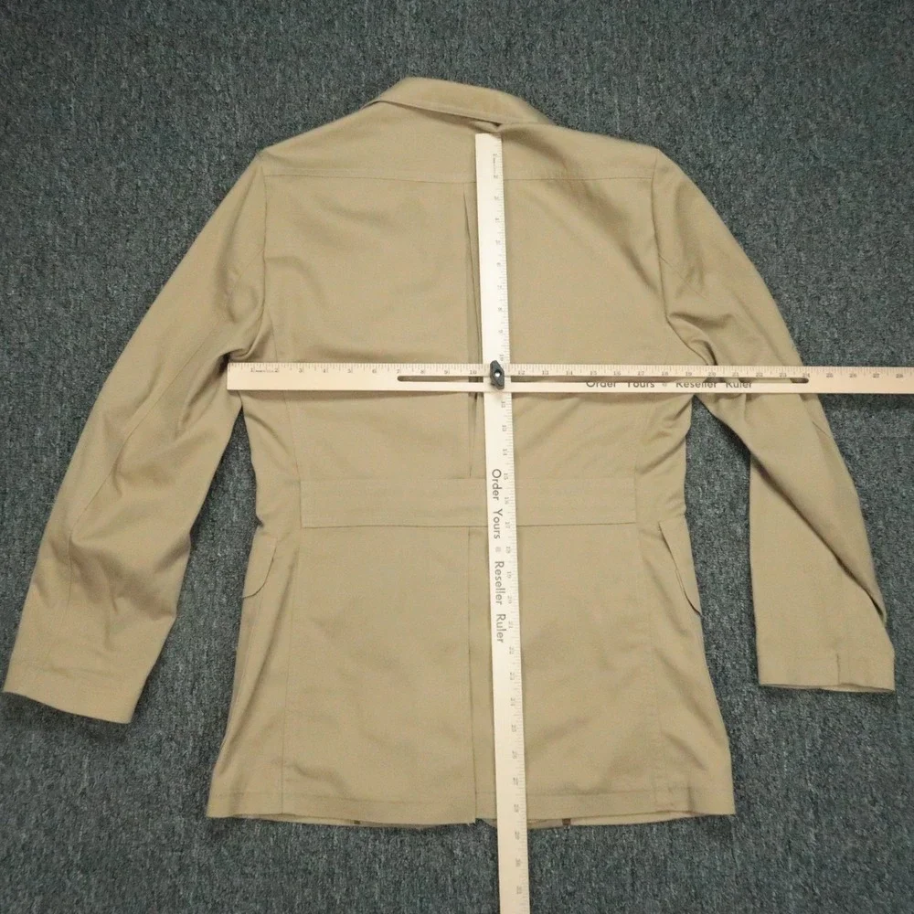 Lee Blazer Mens 40R Khaki Sport Coat Two Button‎ Patch Pockets Brass Buttons VTG